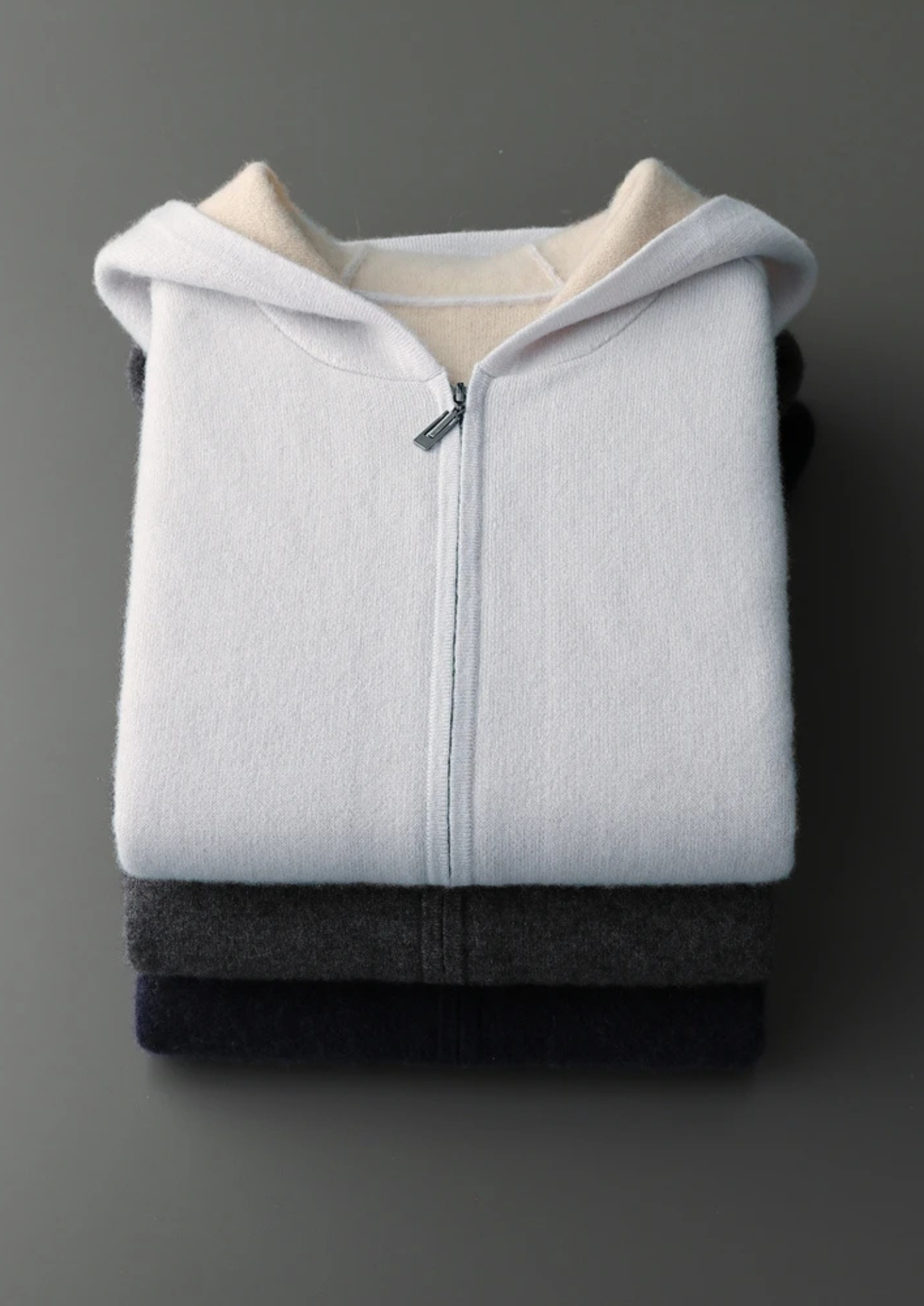 MAISON CASHCRAFT™ TWO -TONE ZIPPER HOODIE