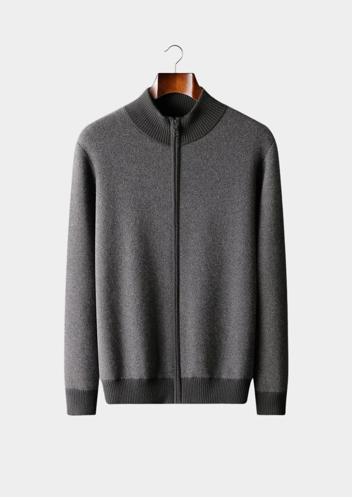 MAISON CASHCRAFT™ JACQUARD ZIP CARDIGAN