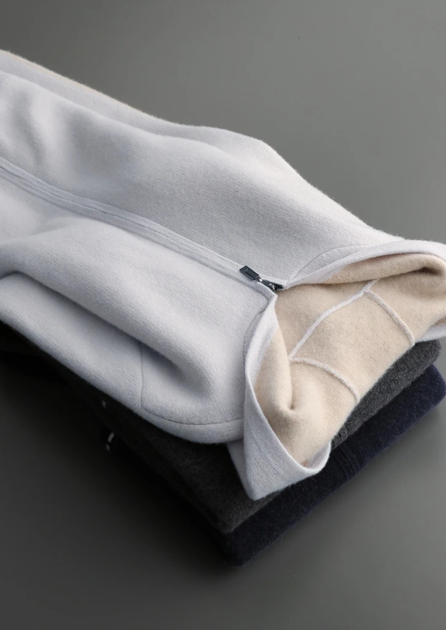 MAISON CASHCRAFT™ TWO -TONE ZIPPER HOODIE