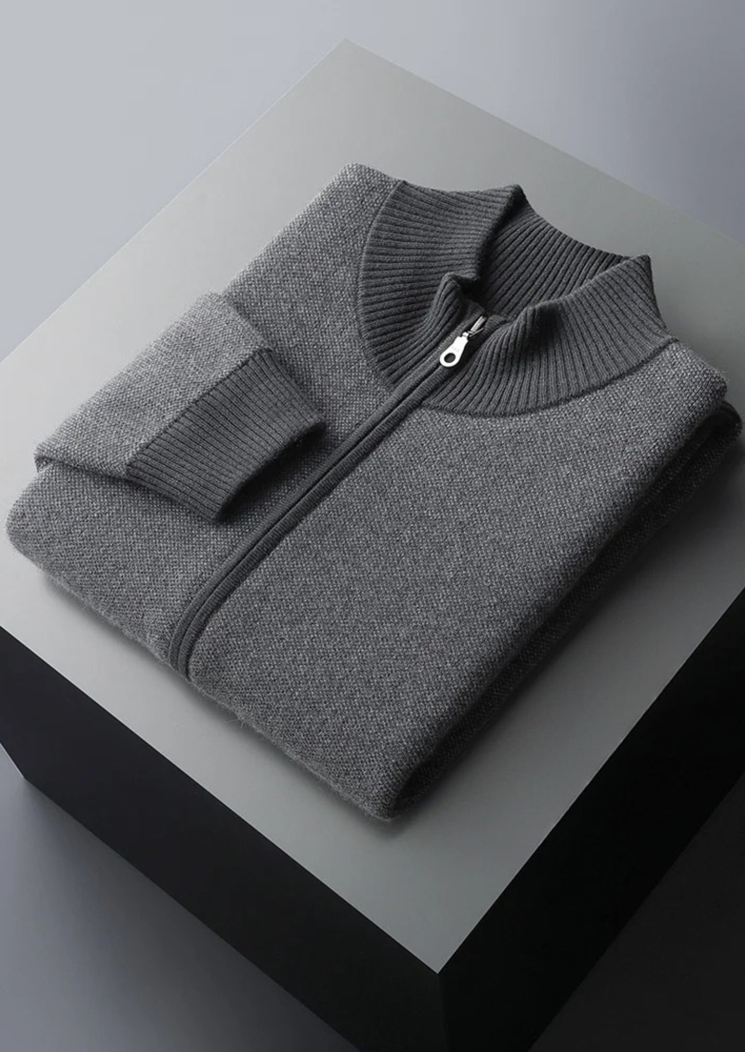 MAISON CASHCRAFT™ JACQUARD ZIP CARDIGAN