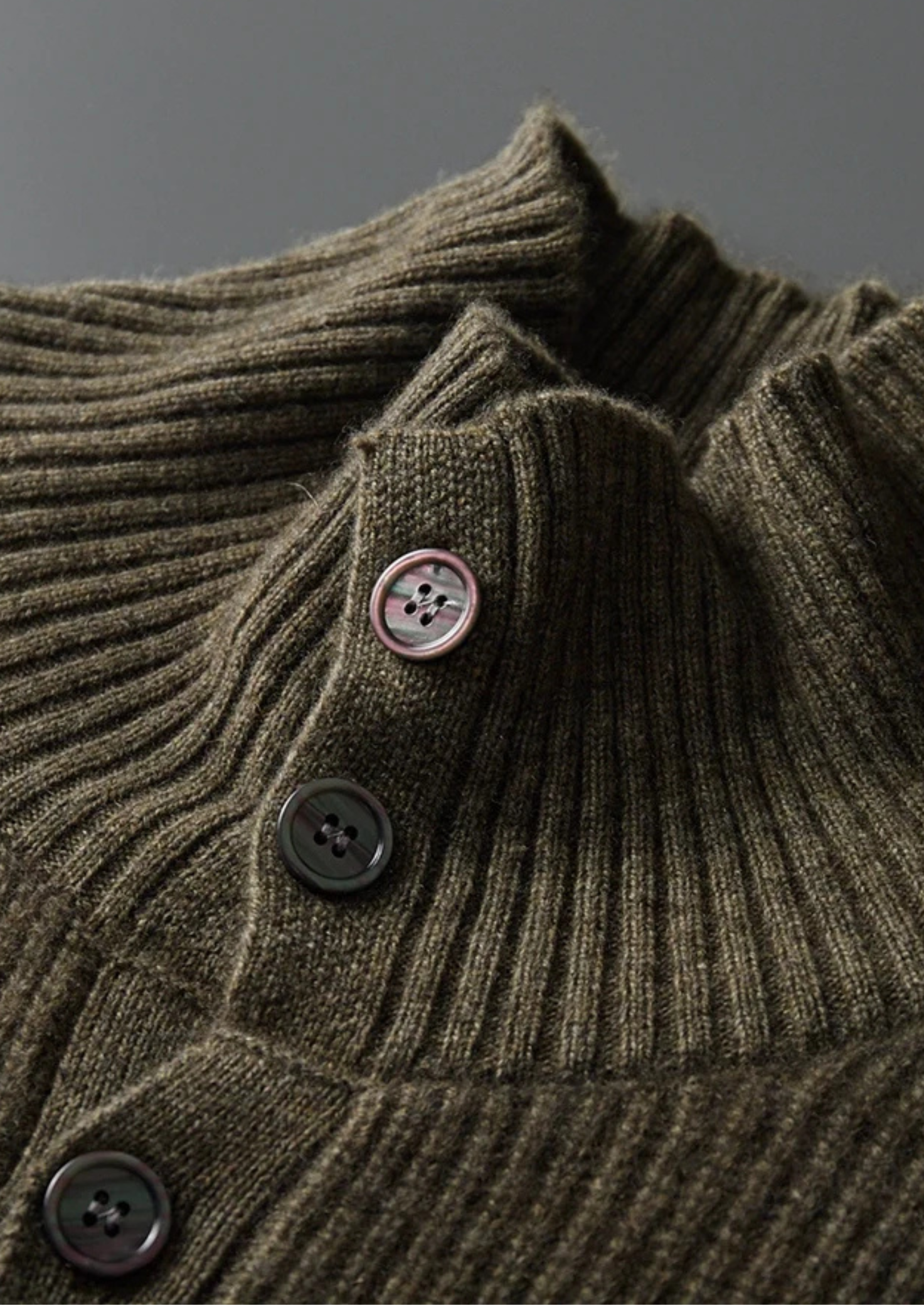 MAISON CASHCRAFT™ RIBBED HIGH COLLAR CARDIGAN