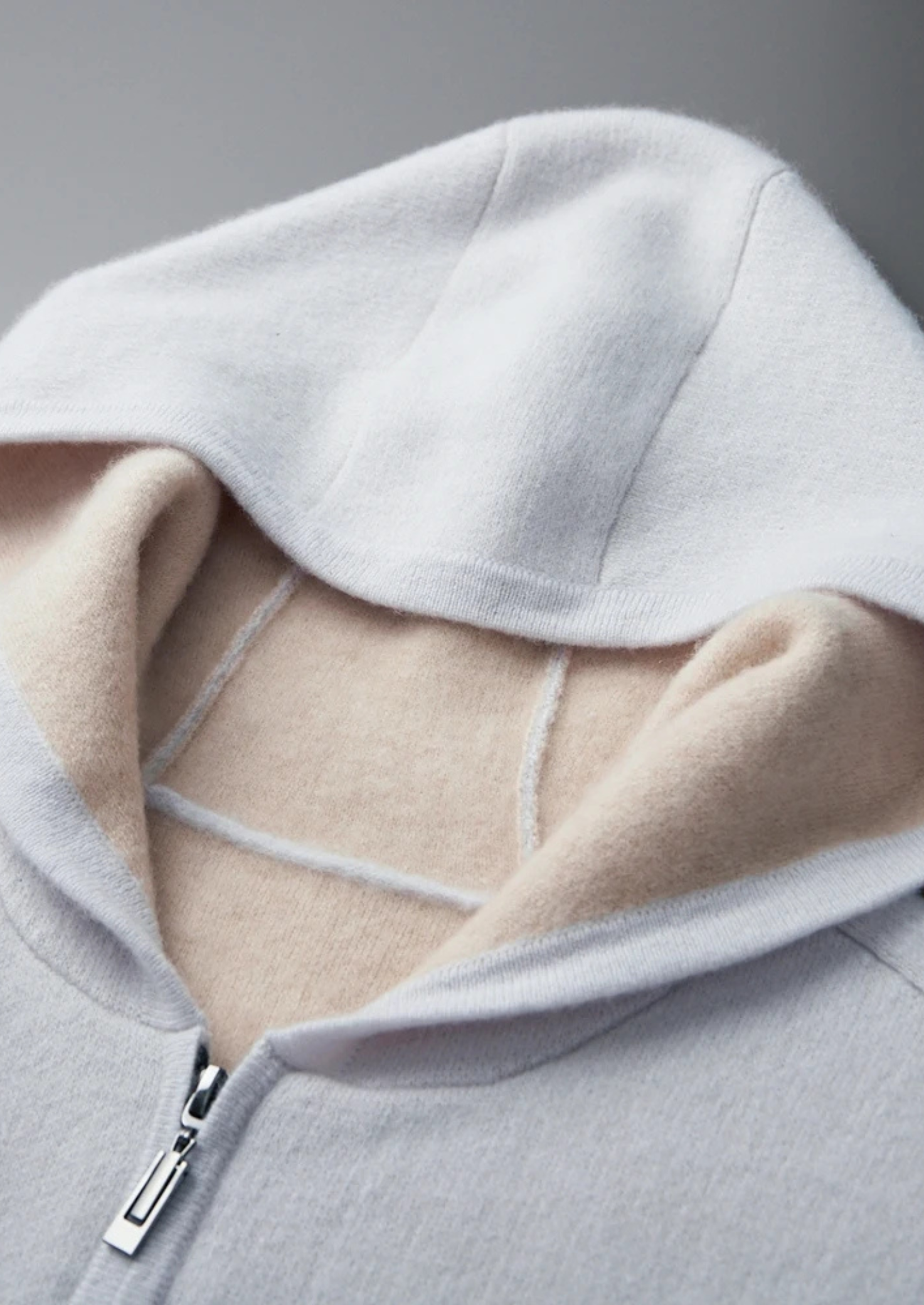 MAISON CASHCRAFT™ TWO -TONE ZIPPER HOODIE