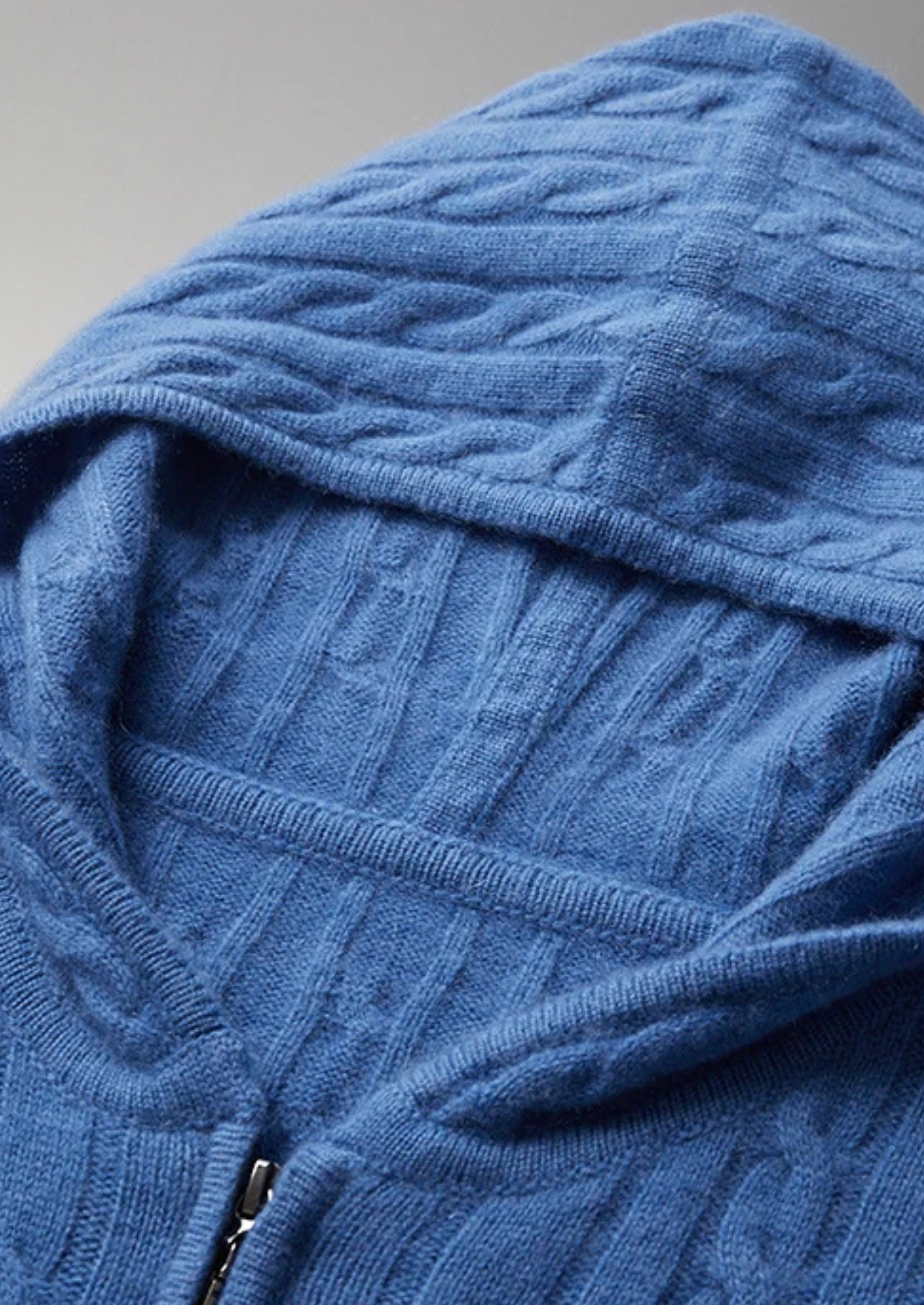 MAISON CASHCRAFT™ CABLE KNIT ZIPPER HOODIE