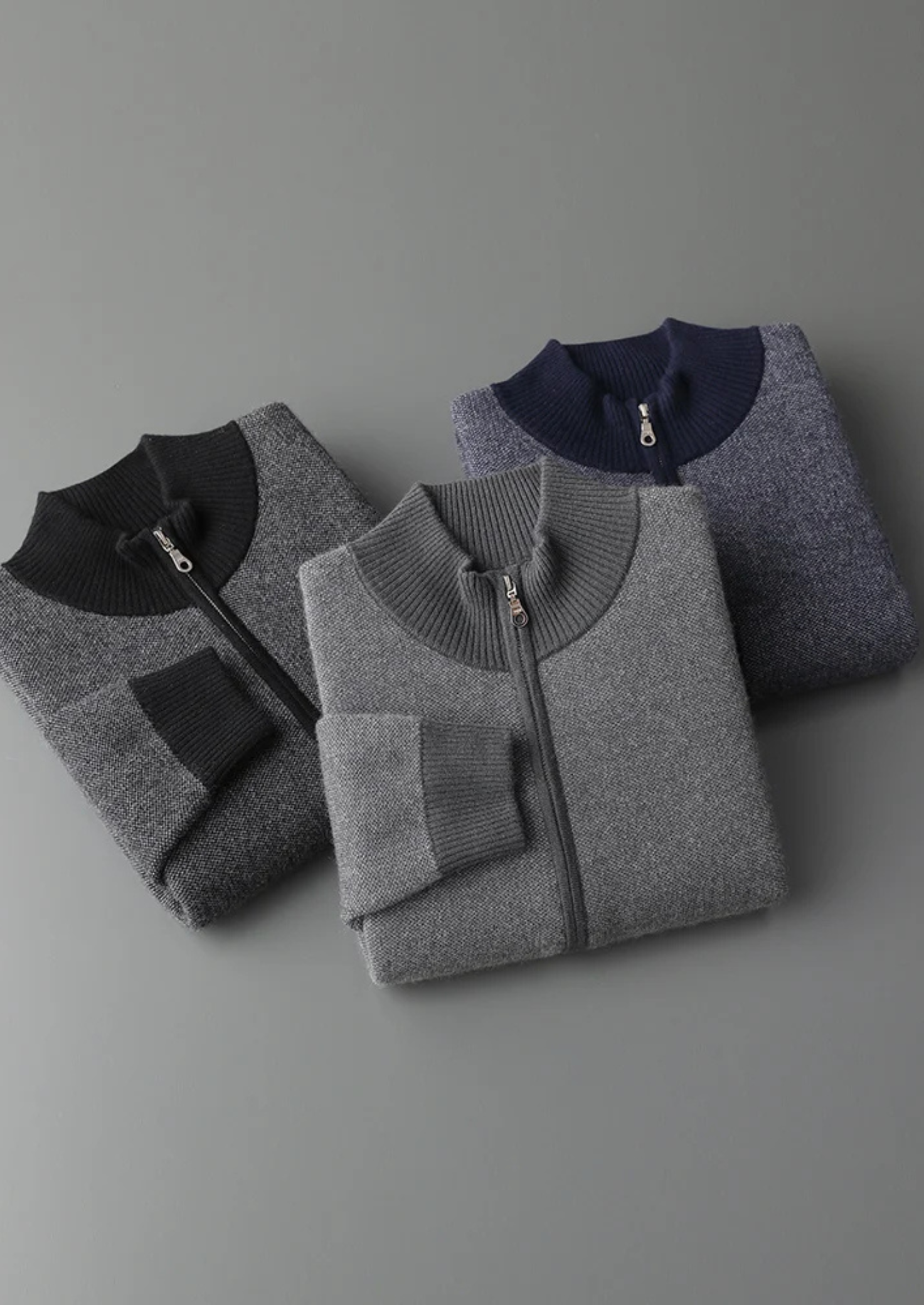 MAISON CASHCRAFT™ JACQUARD ZIP CARDIGAN