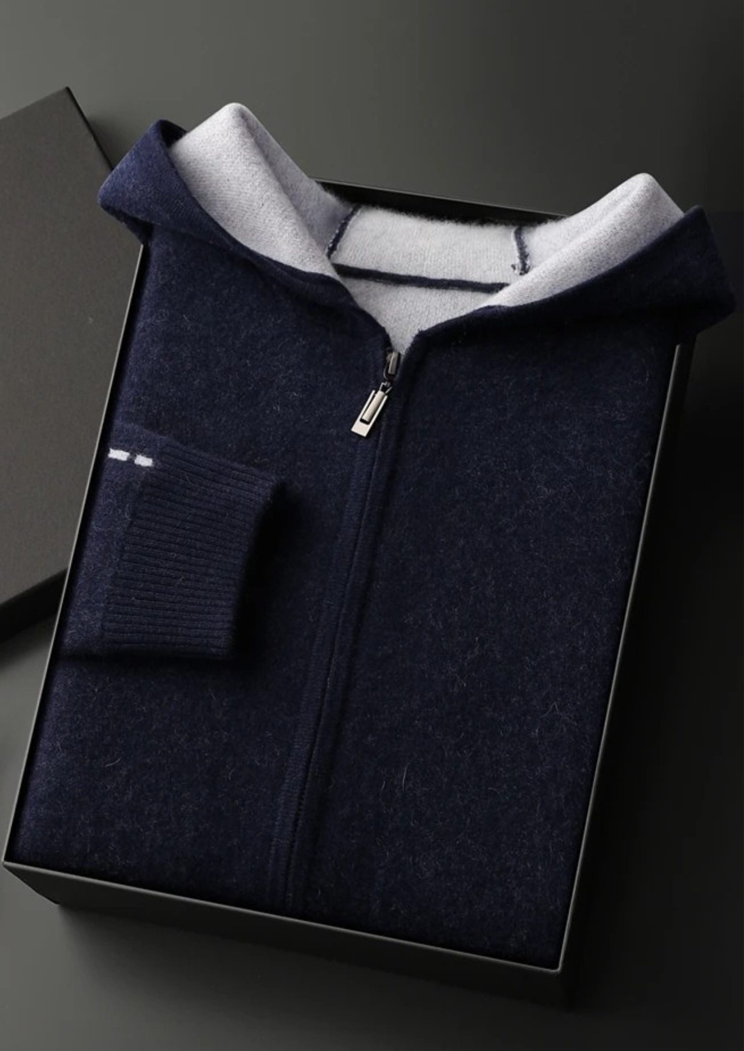 MAISON CASHCRAFT™ TWO -TONE ZIPPER HOODIE
