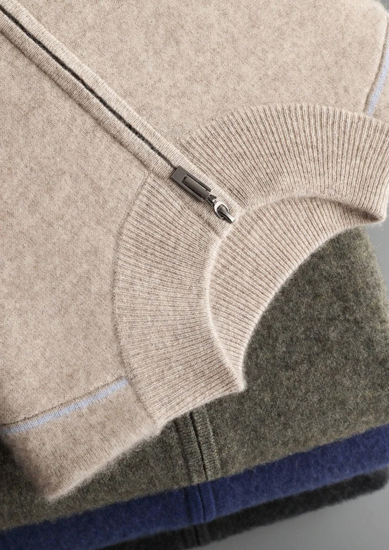 MAISON CASHCRAFT™ TWO TONE ZIP CARDIGAN