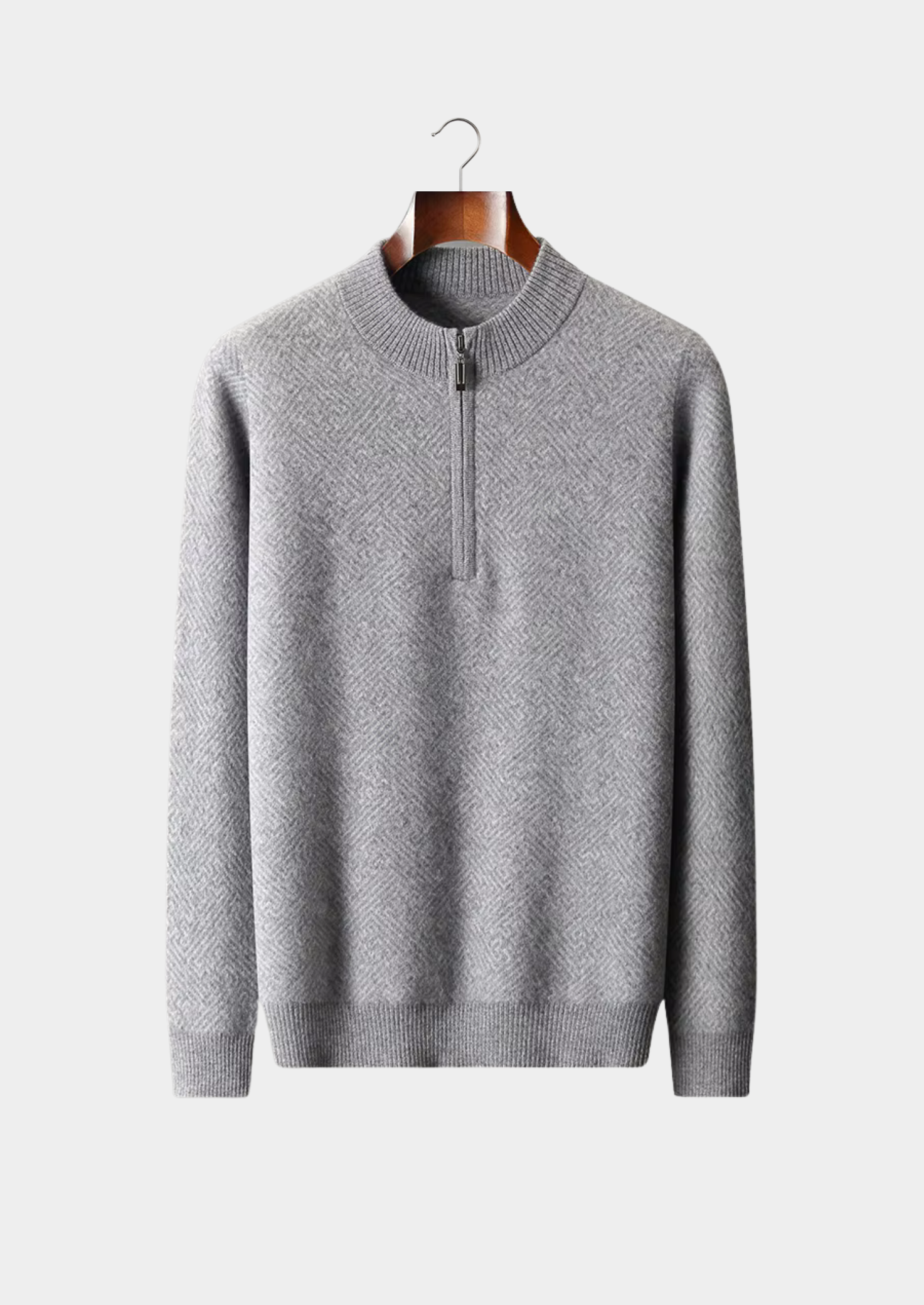 MAISON CASHCRAFT™ PATTERNED HALF-ZIP SWEATER