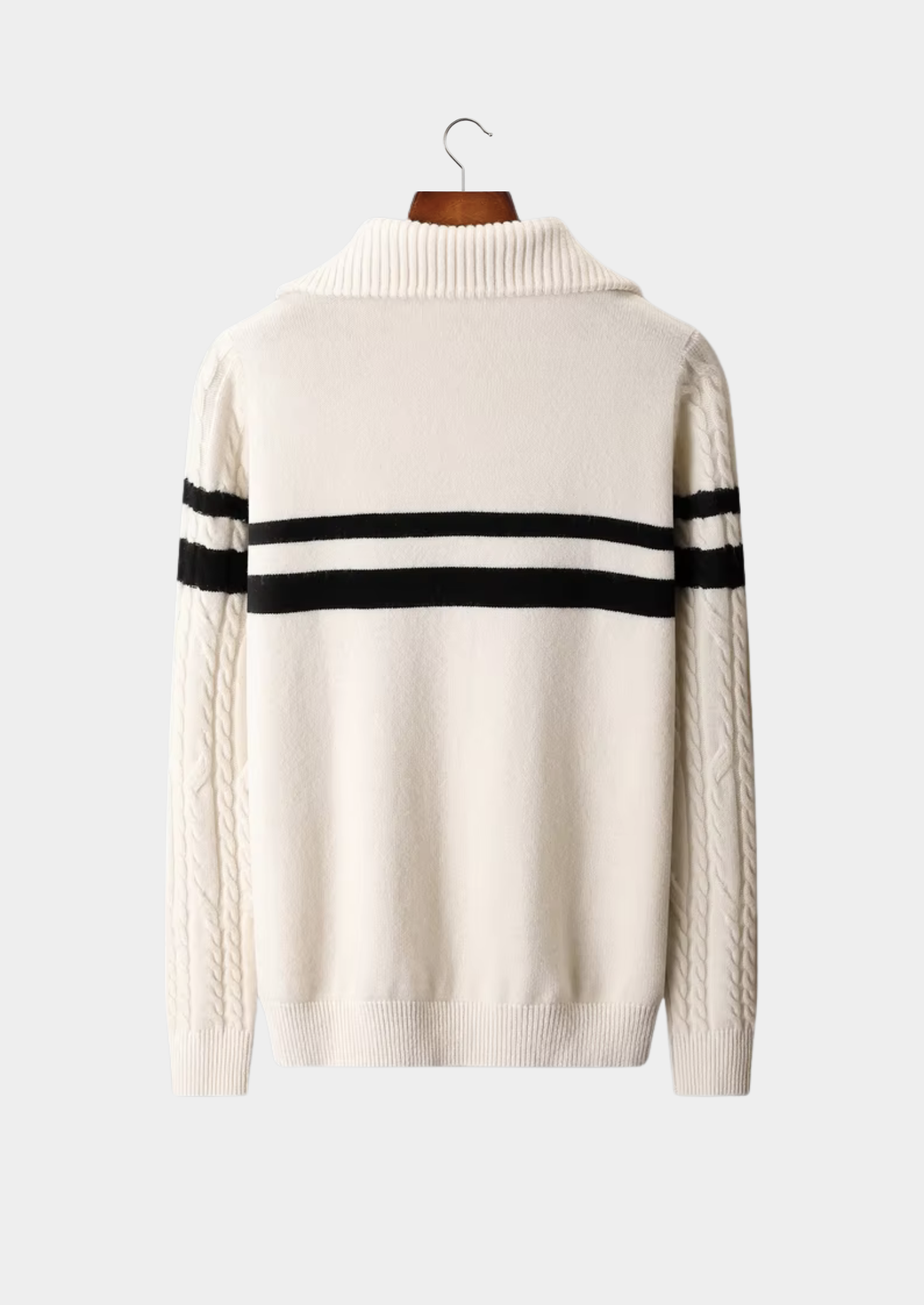 SIGNATURE MERIFIELD™ STRIPED HALF-ZIP SWEATER
