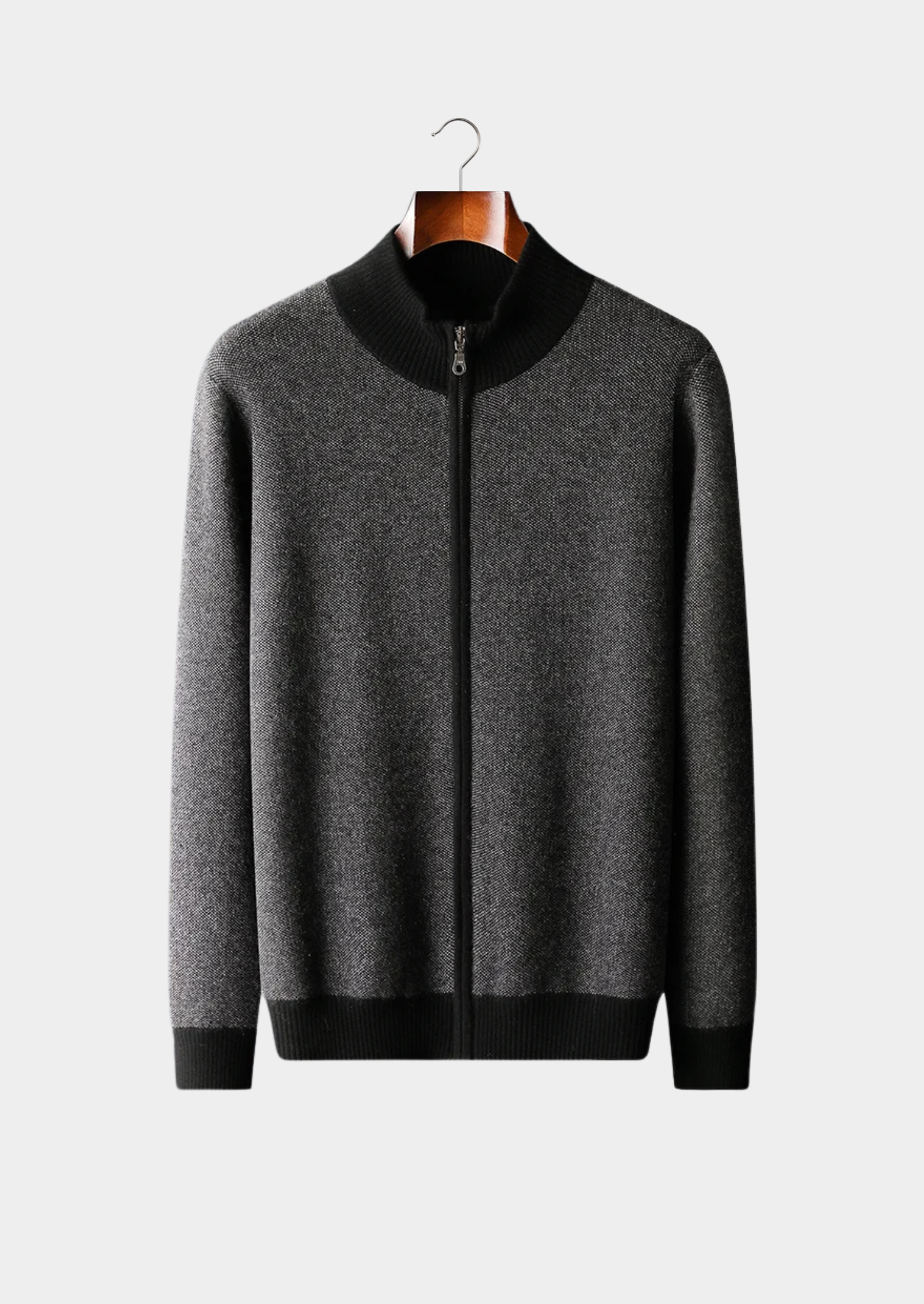 MAISON CASHCRAFT™ JACQUARD ZIP CARDIGAN