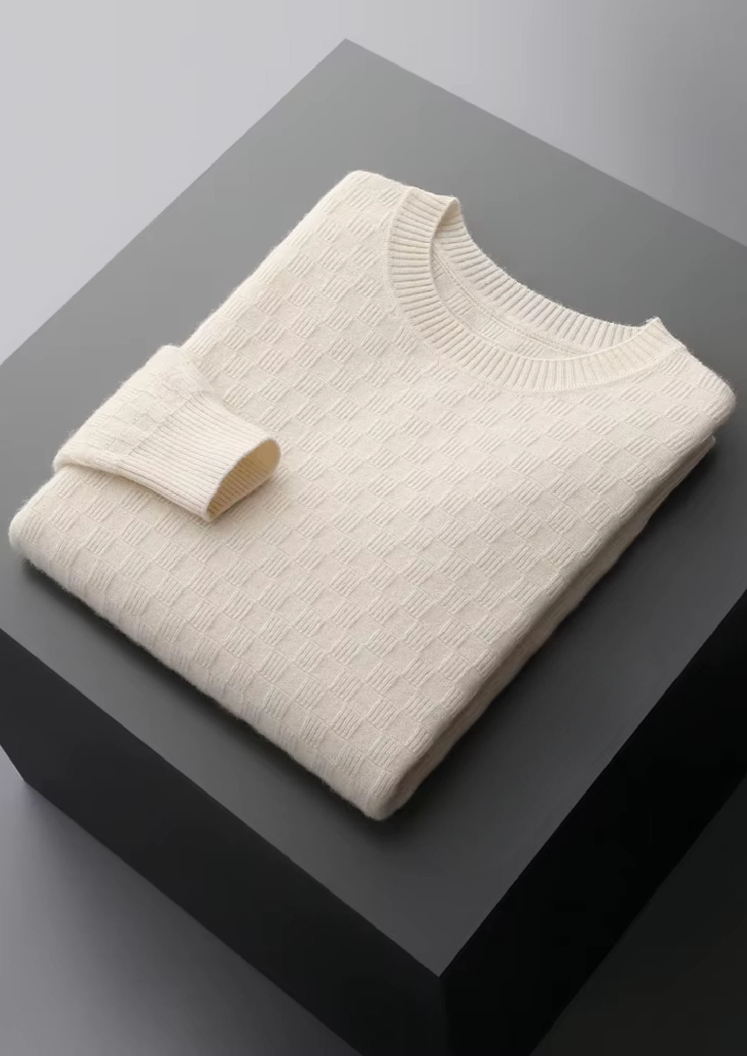 MAISON CASHCRAFT™ TEXTURED CREWNECK