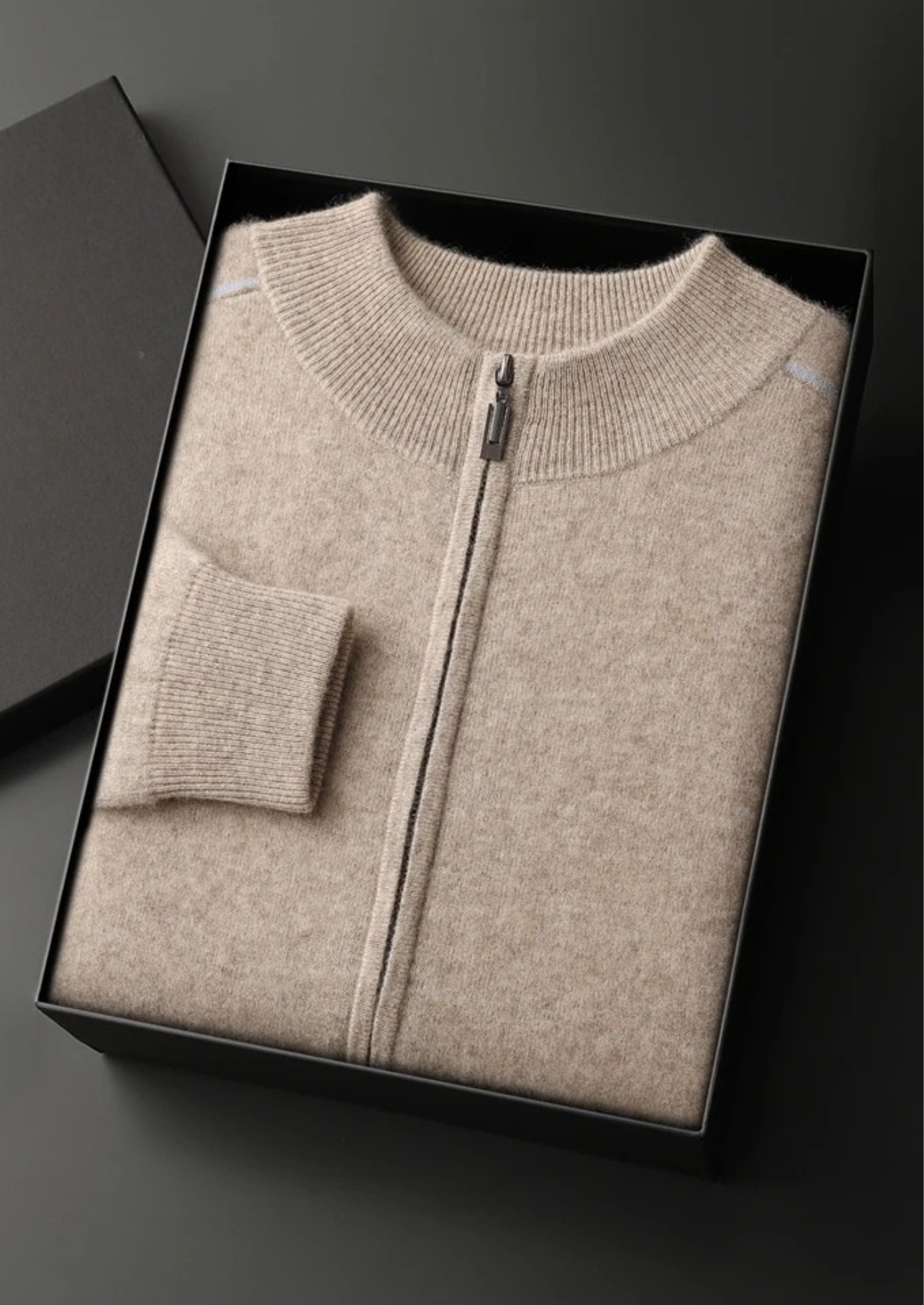 MAISON CASHCRAFT™ TWO TONE ZIP CARDIGAN