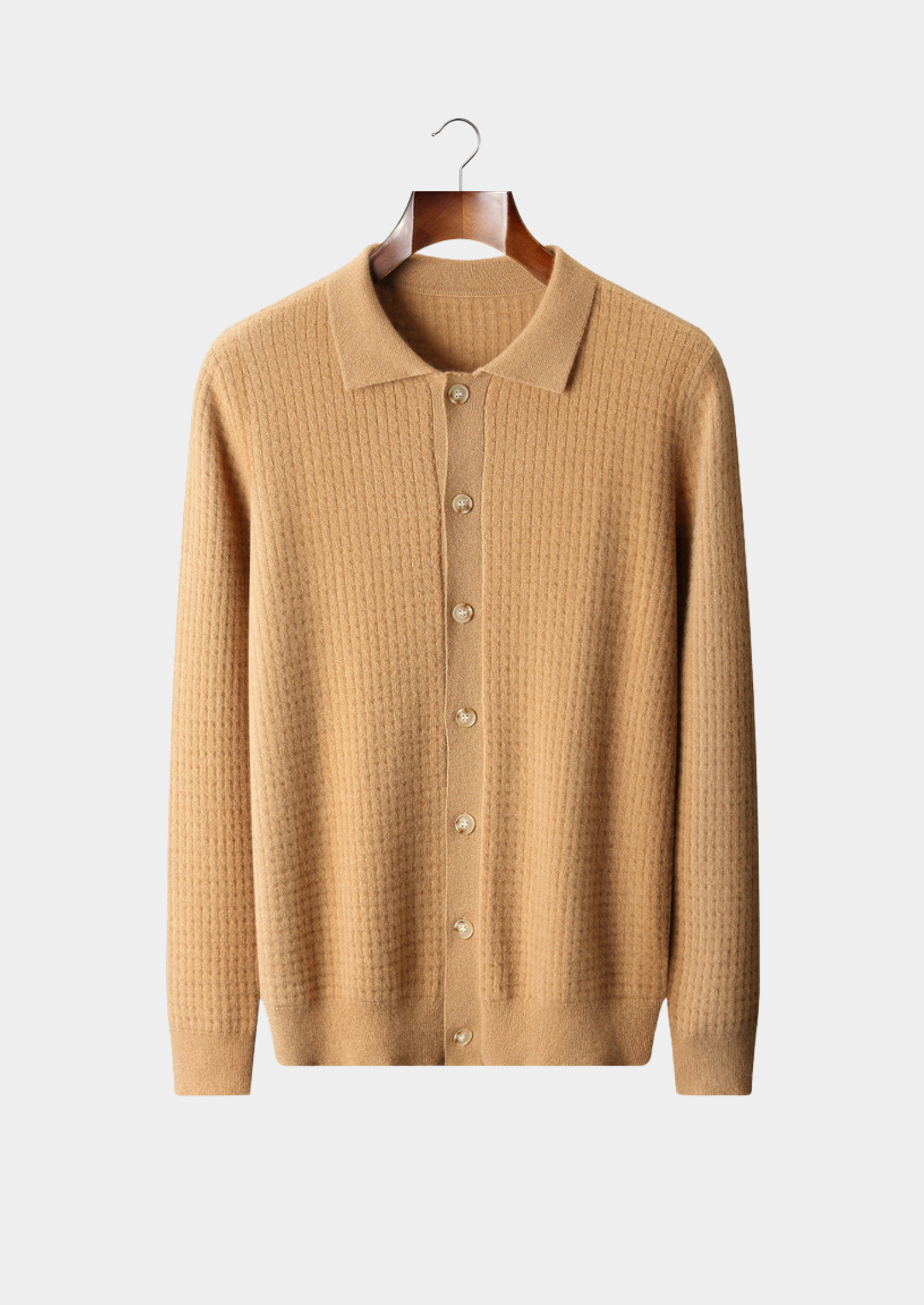 HERITAGE VELWICK™ CARAMEL TEXTURED BUTTON CARDIGAN