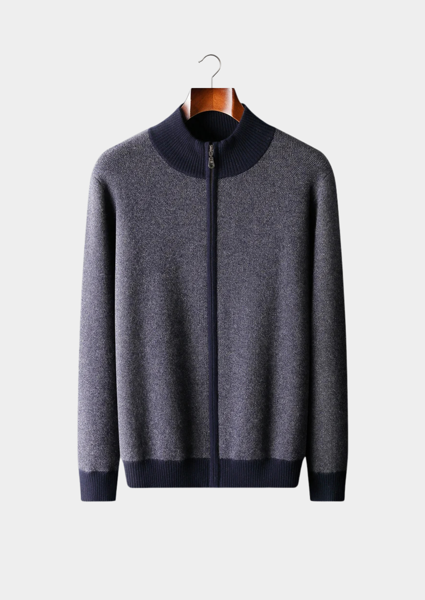 MAISON CASHCRAFT™ JACQUARD ZIP CARDIGAN