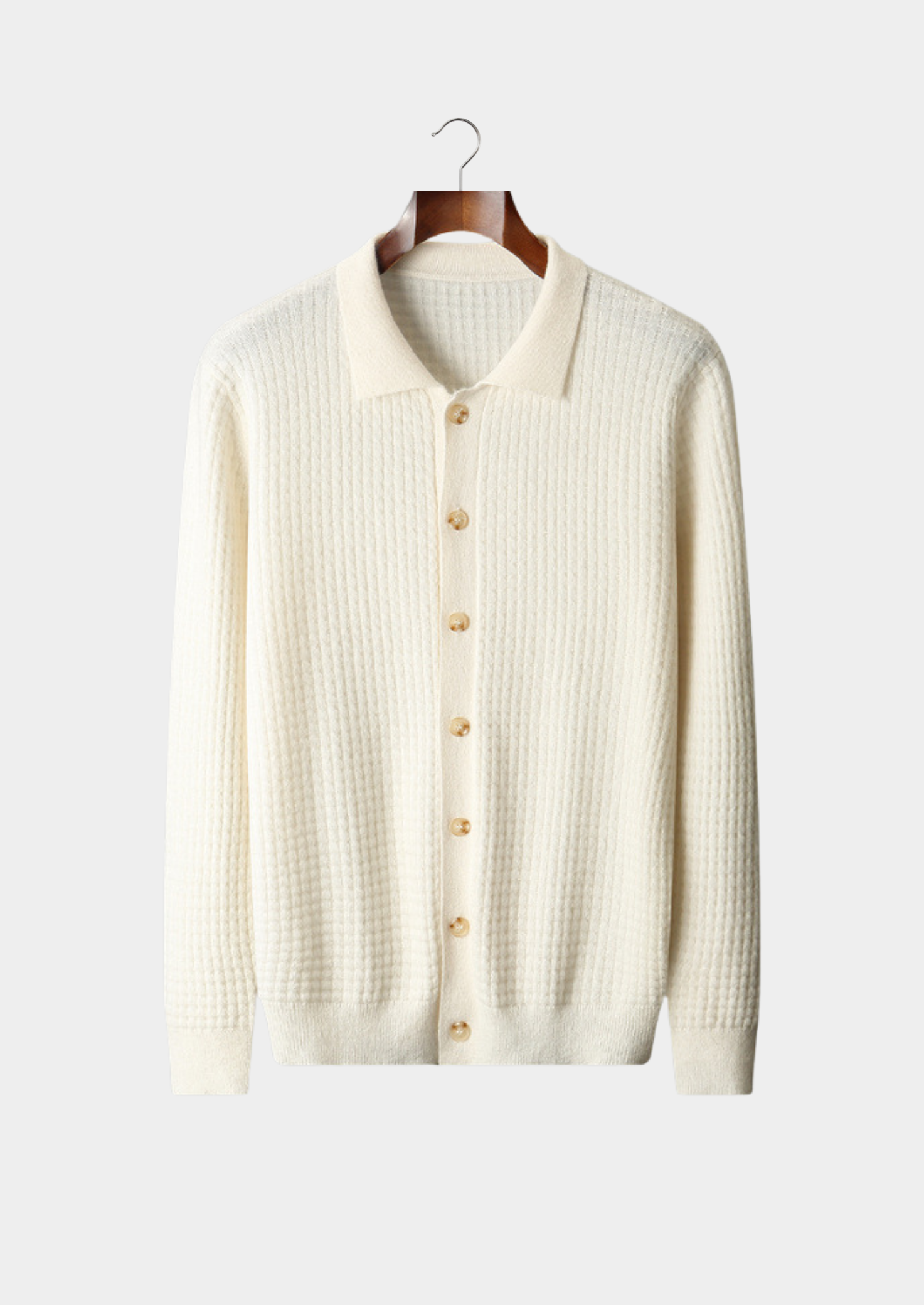 HERITAGE VELWICK™ IVORY TEXTURED BUTTON CARDIGAN