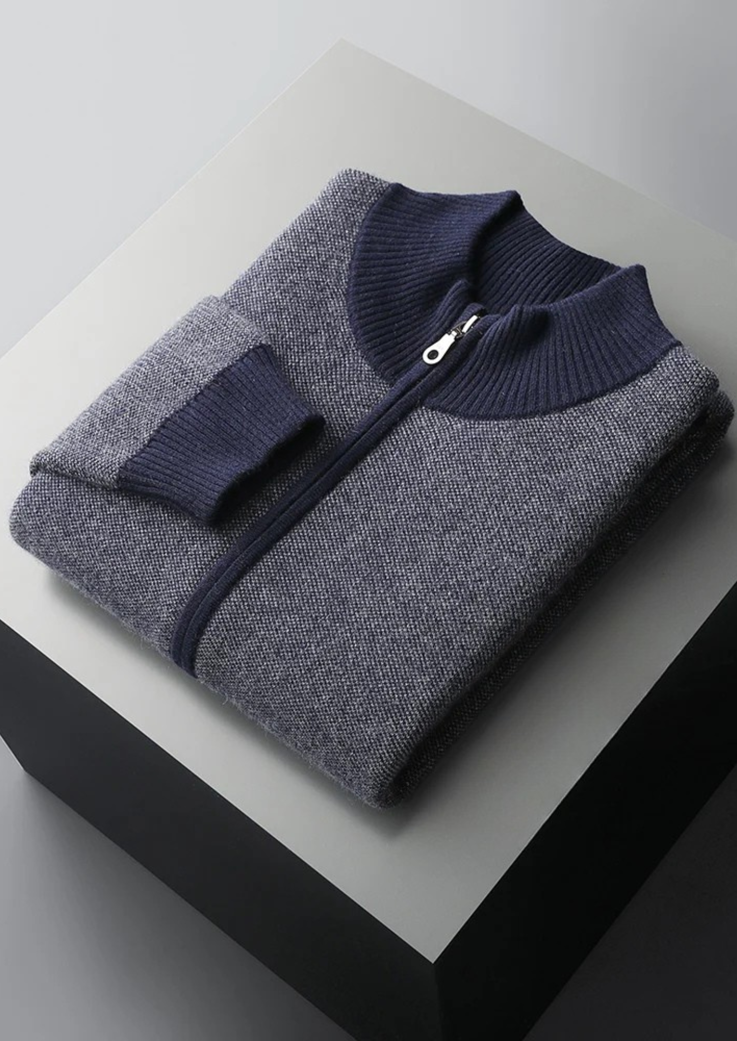 MAISON CASHCRAFT™ JACQUARD ZIP CARDIGAN