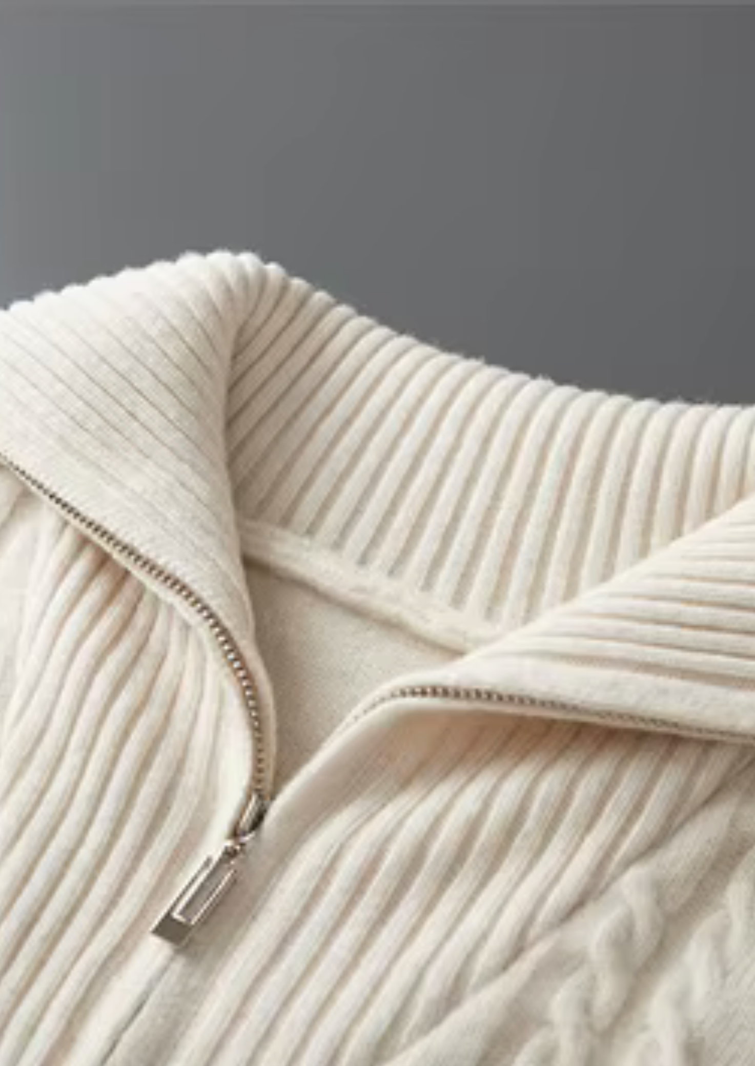SIGNATURE MERIFIELD™ STRIPED HALF-ZIP SWEATER