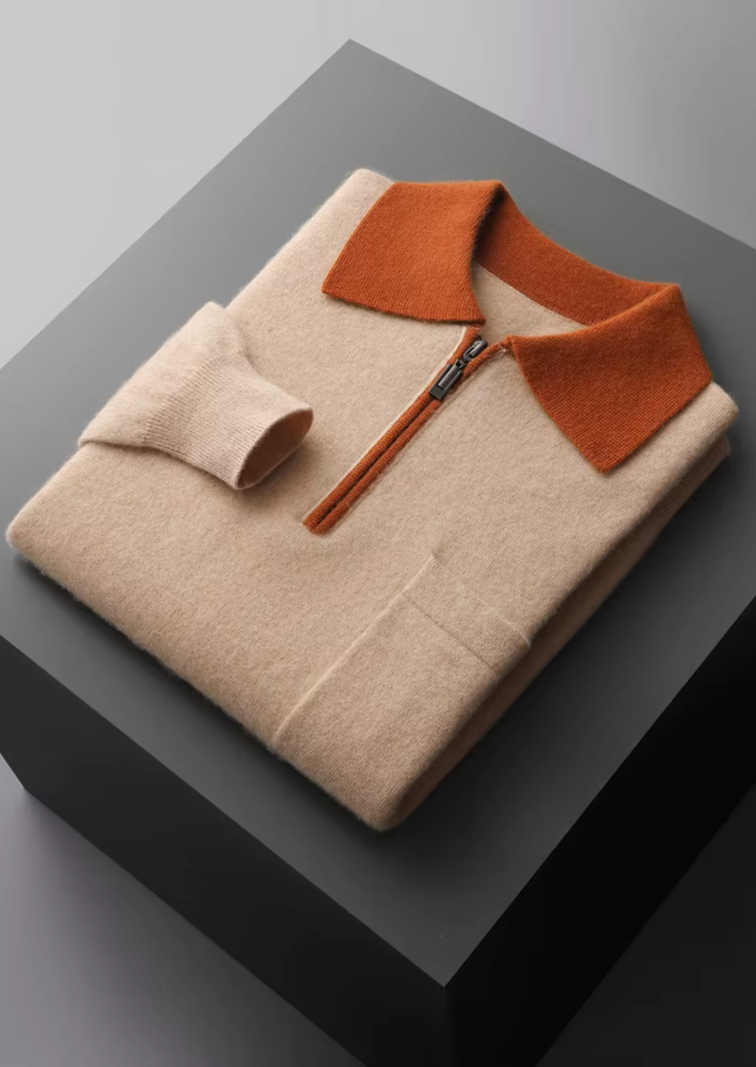 MAISON CASHCRAFT™ TWO TONE ZIPPER POLO