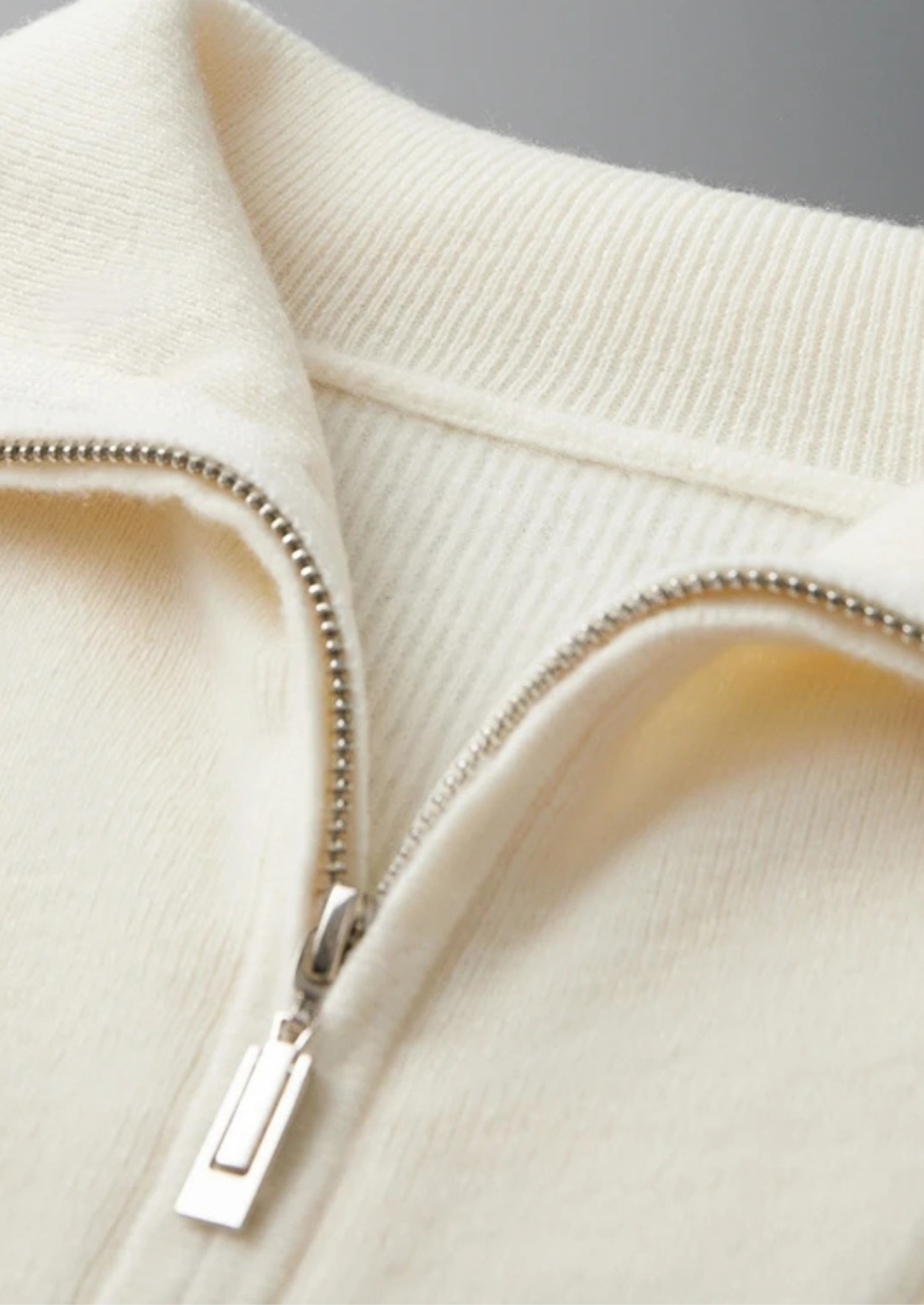 MAISON CASHCRAFT™ RIBBED HALF-ZIP SWEATER
