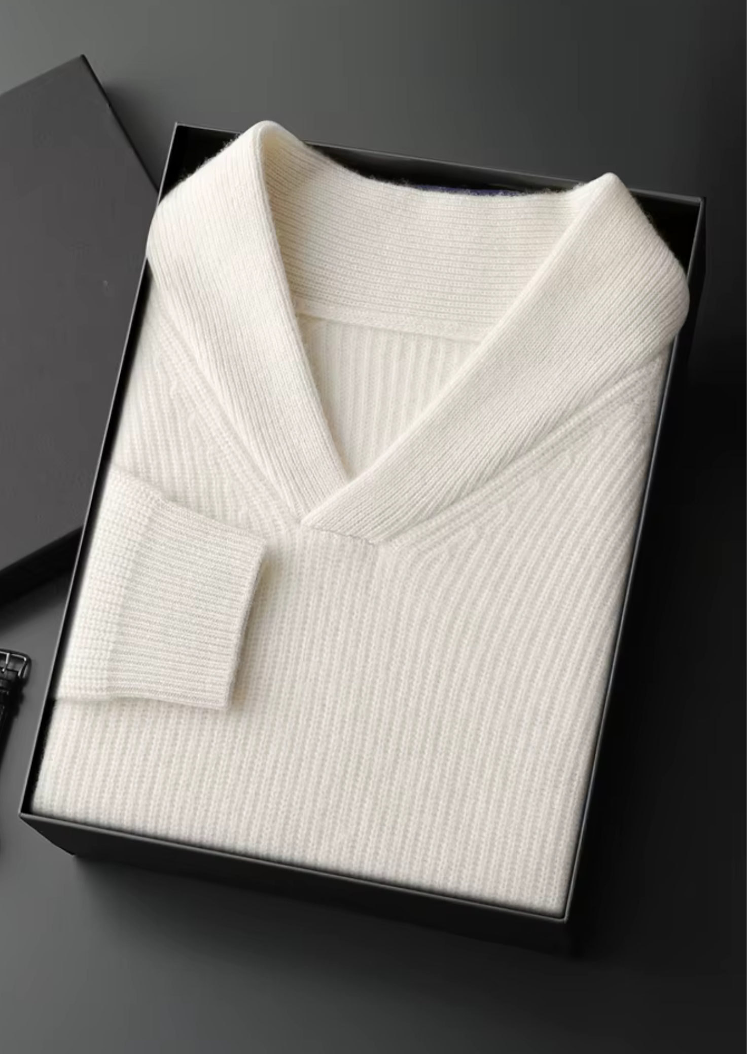 MAISON CASHCRAFT™ RIBBED V-NECK SWEATER