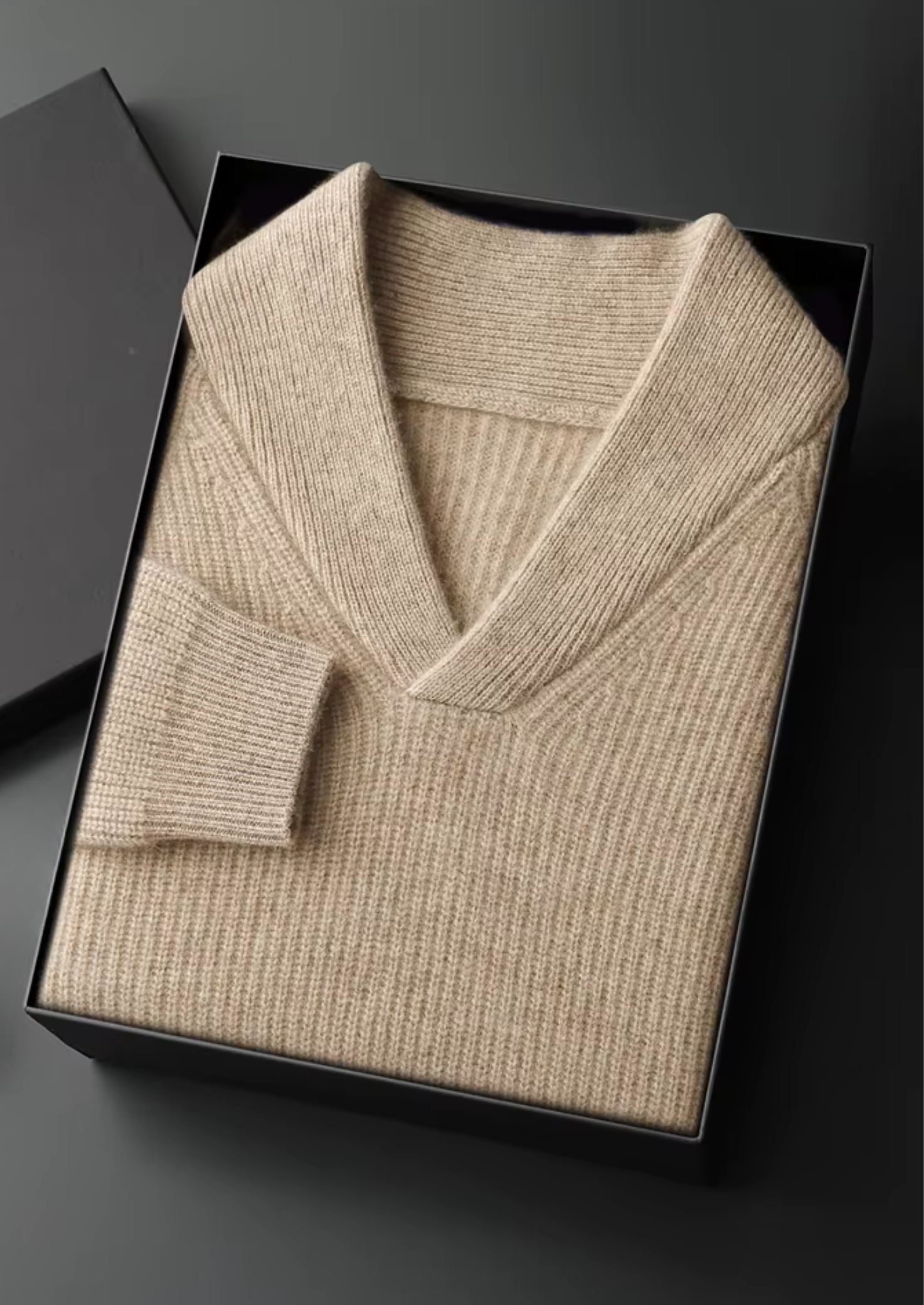 MAISON CASHCRAFT™ RIBBED V-NECK SWEATER