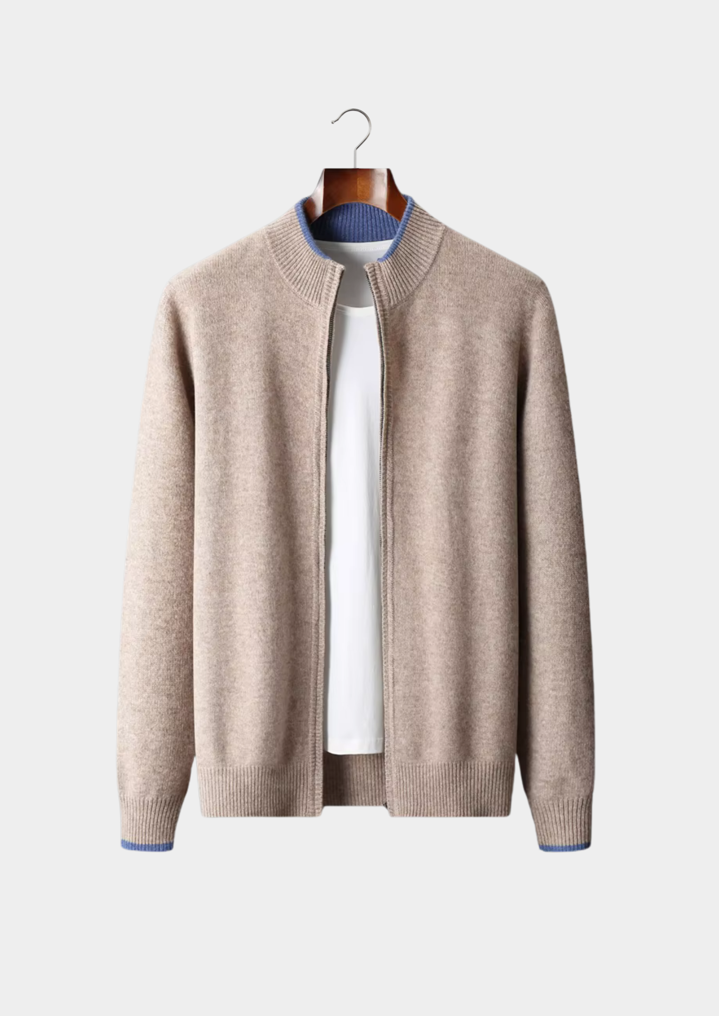 SIGNATURE MERIFIELD™ TWO-TONE ZIP CARDIGAN