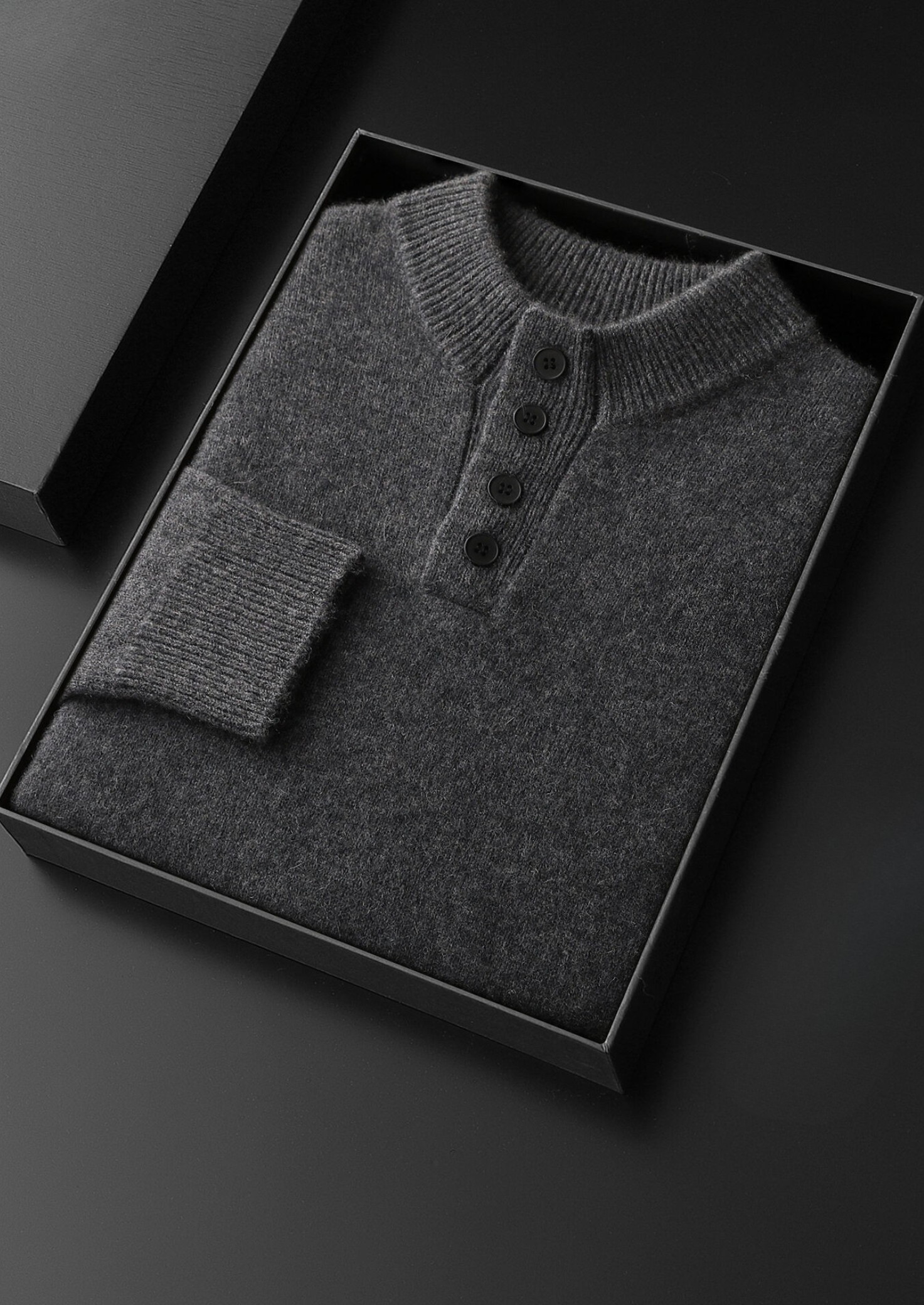 HERITAGE VELWICK™ DARK GRAY BUTTON SWEATER