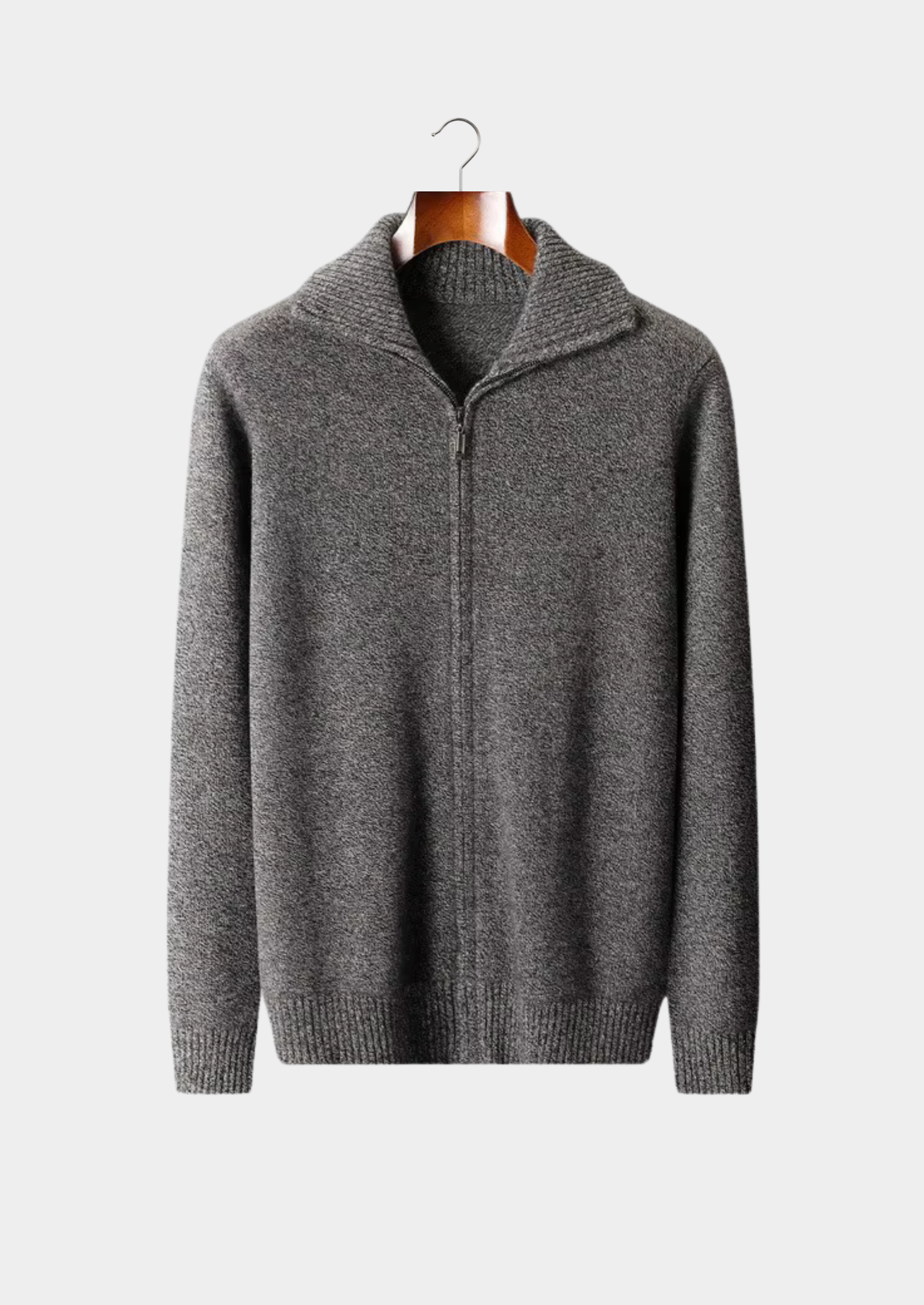 HERITAGE VELWICK™ HEATHER GRAY FUNNEL NECK CARDIGAN