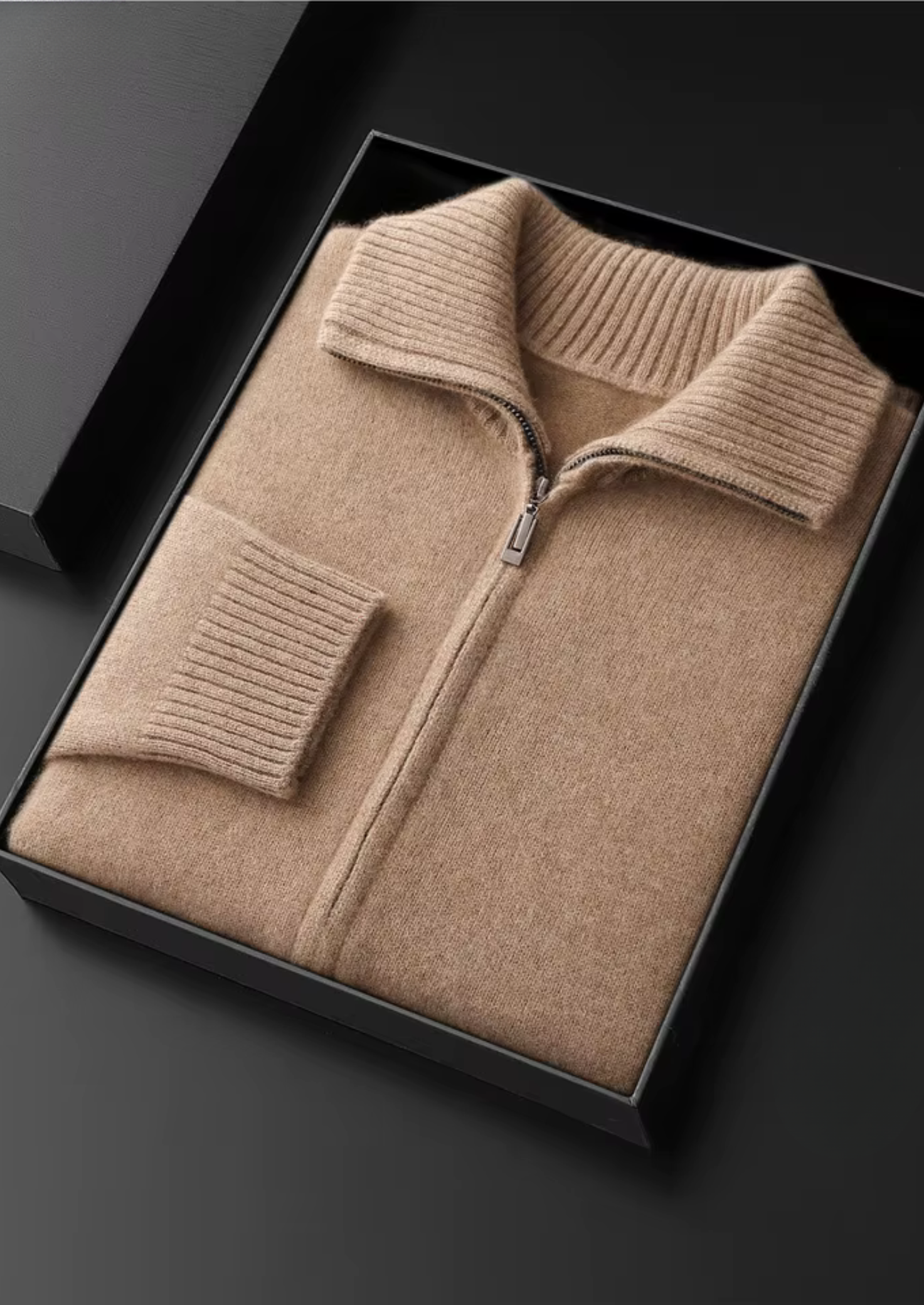 HERITAGE VELWICK™ BEIGE FUNNEL NECK CARDIGAN