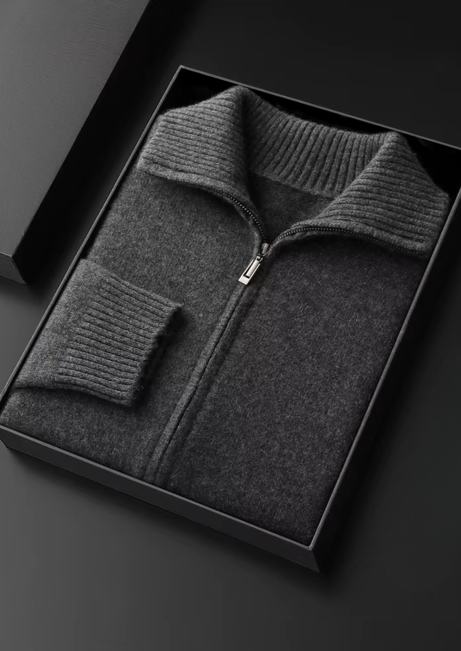 HERITAGE VELWICK™ DARK GRAY FUNNEL NECK CARDIGAN