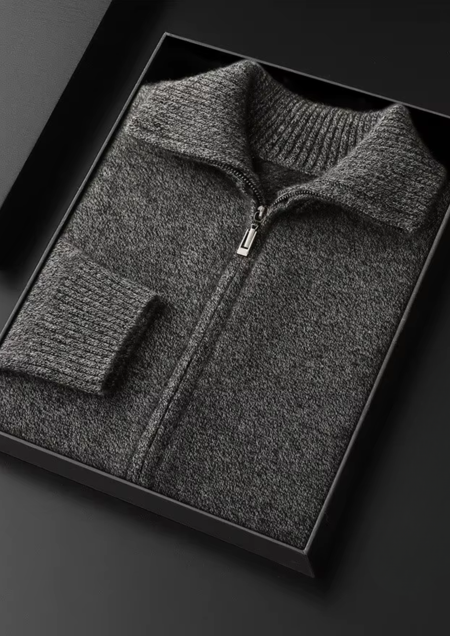 HERITAGE VELWICK™ HEATHER GRAY FUNNEL NECK CARDIGAN