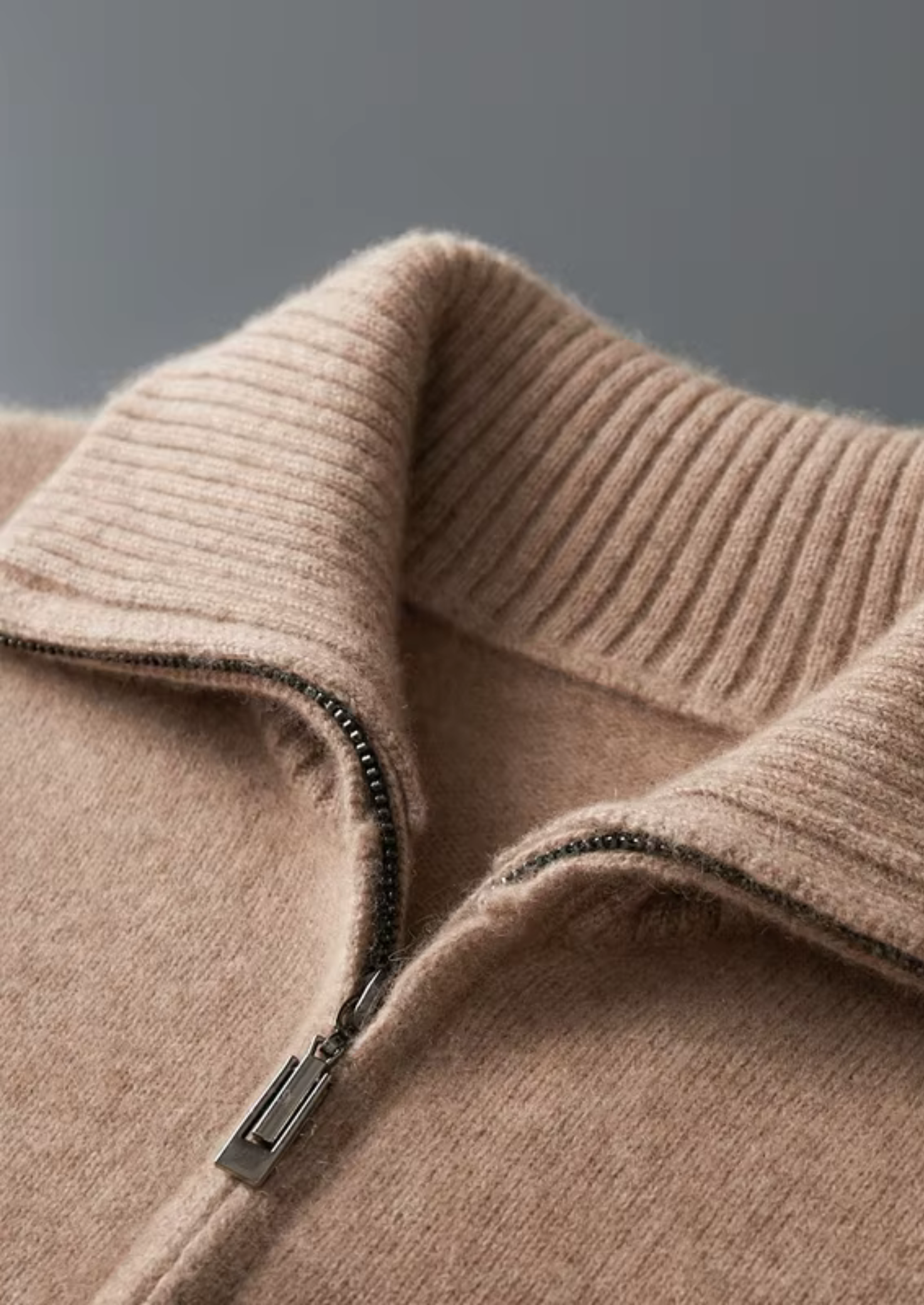 HERITAGE VELWICK™ BEIGE FUNNEL NECK CARDIGAN