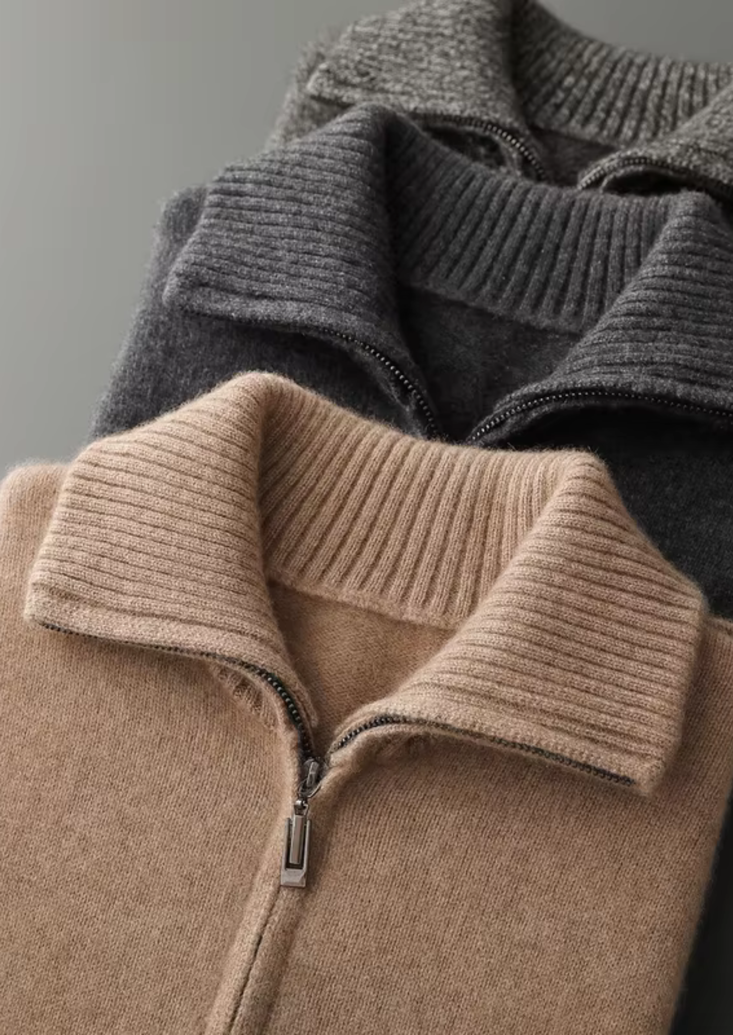 HERITAGE VELWICK™ HEATHER GRAY FUNNEL NECK CARDIGAN